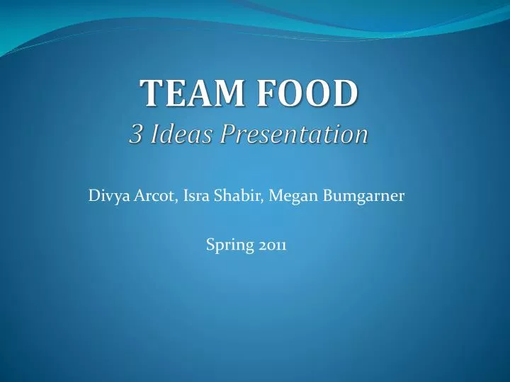 team food 3 ideas presentation