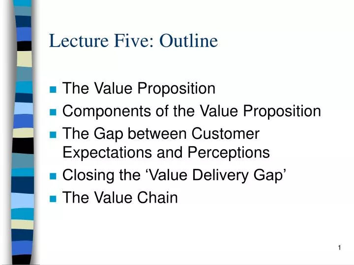lecture five outline
