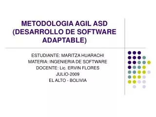 metodologia agil asd desarrollo de software adaptable