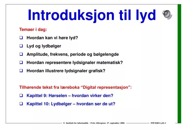 introduksjon til lyd