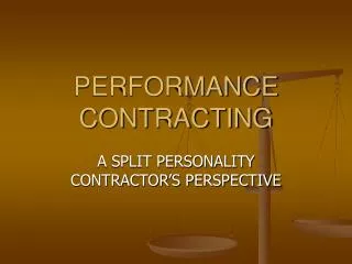 PERFORMANCE CONTRACTING