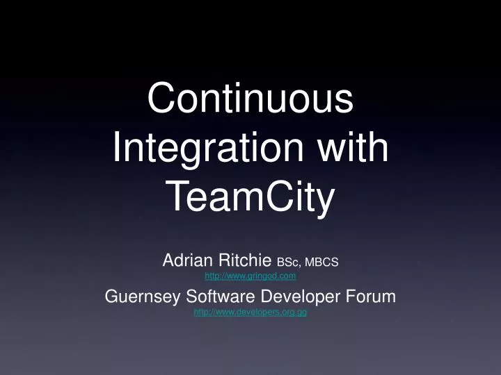 continuous integration with teamcity