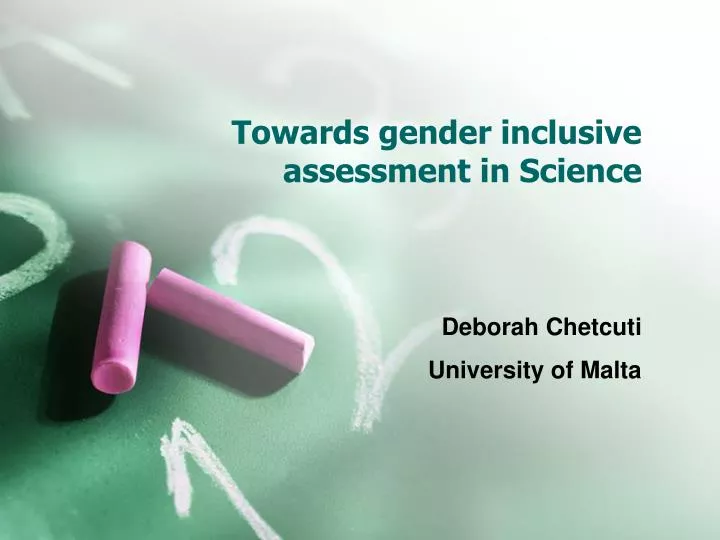 towards gender inclusive assessment in science