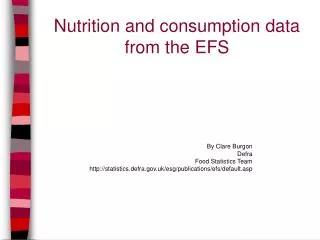 Nutrition and consumption data from the EFS