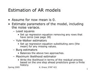 Estimation of AR models