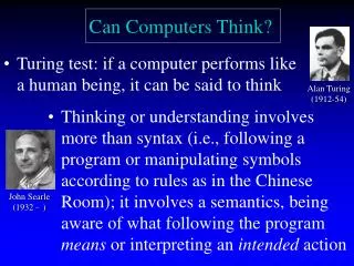 PPT - Alan M. Turing (1912 – 1954) PowerPoint Presentation, Free ...