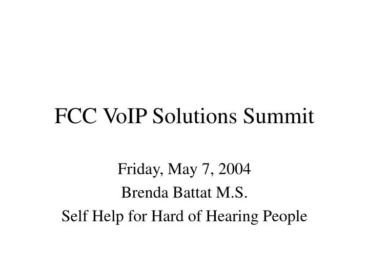 fcc voip solutions summit