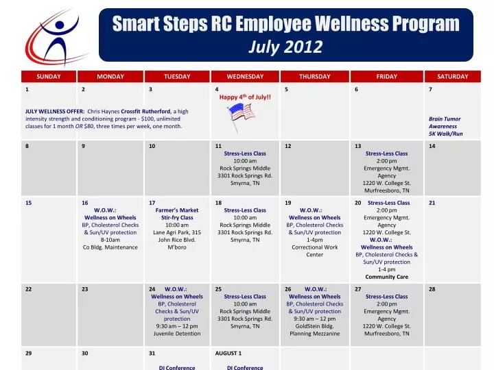 smart steps rc employee wellness program july 2012