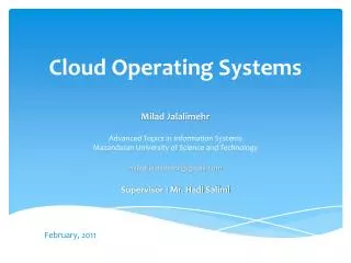 Cloud Operating Systems
