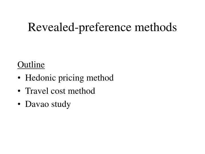 revealed preference methods