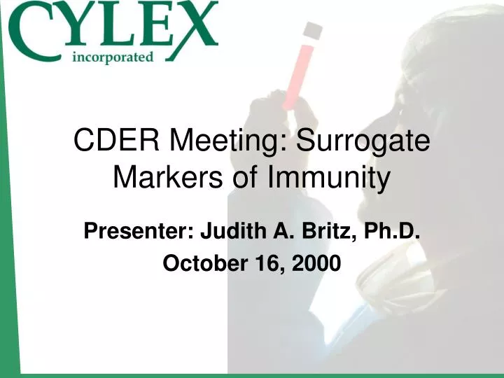 cder meeting surrogate markers of immunity