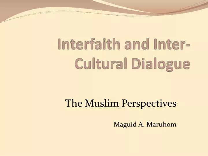 interfaith and inter cultural dialogue