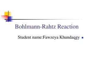 Bohlmann-Rahtz Reaction