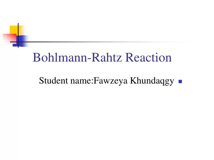 bohlmann rahtz reaction