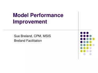 Model Performance Improvement
