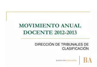 MOVIMIENTO ANUAL DOCENTE 2012-2013