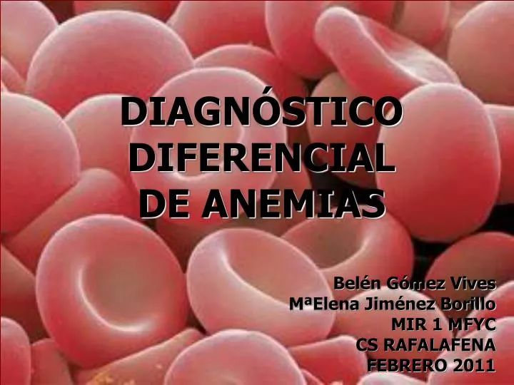 diagn stico diferencial de anemias