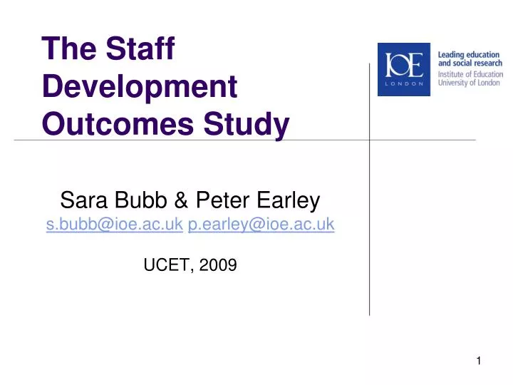 the staff development outcomes study