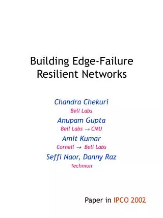 Building Edge-Failure Resilient Networks