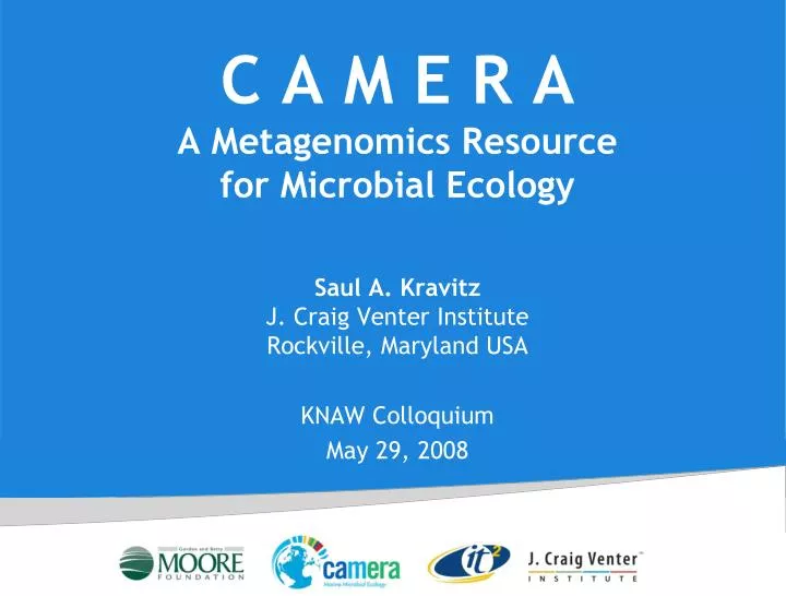 c a m e r a a metagenomics resource for microbial ecology