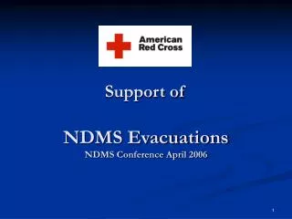 Support of NDMS Evacuations NDMS Conference April 2006