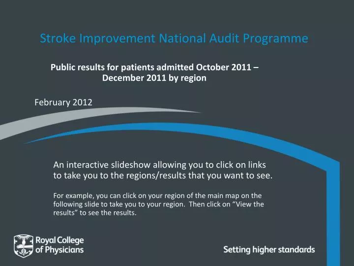 stroke improvement national audit programme