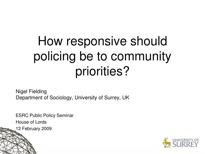 how responsive should policing be to community priorities