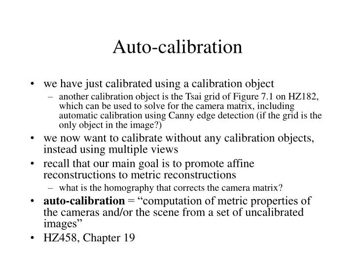auto calibration