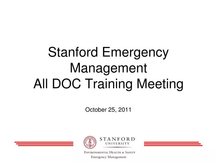 stanford emergency management all doc training meeting