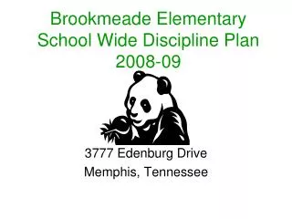Brookmeade Elementary School Wide Discipline Plan 2008-09
