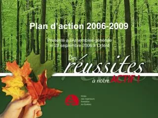 Plan d’action 2006-2009