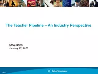 The Teacher Pipeline – An Industry Perspective