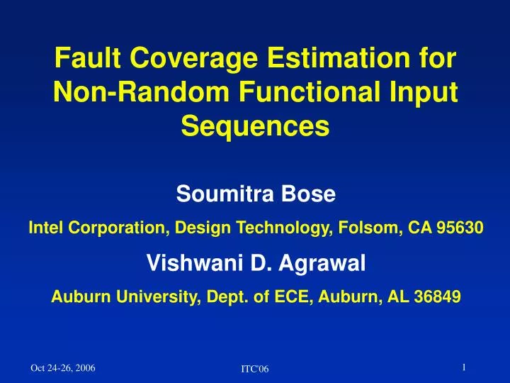 fault cover age estimation for non random functional input sequences