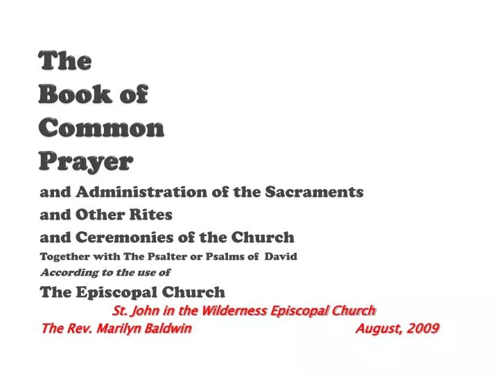 the book of common prayer