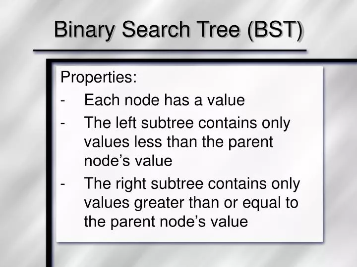 binary search tree bst