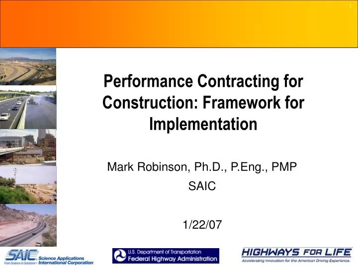 performance contracting for construction framework for implementation