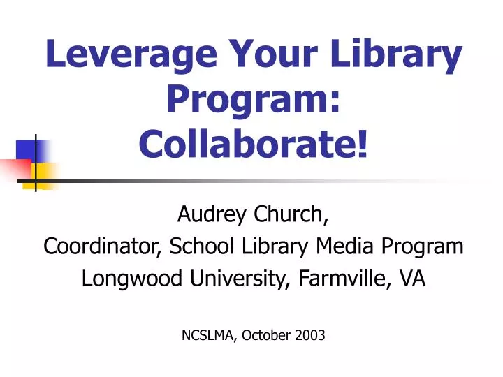 leverage your library program collaborate