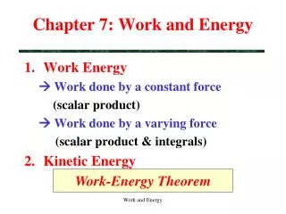 Chapter 7: Work and Energy