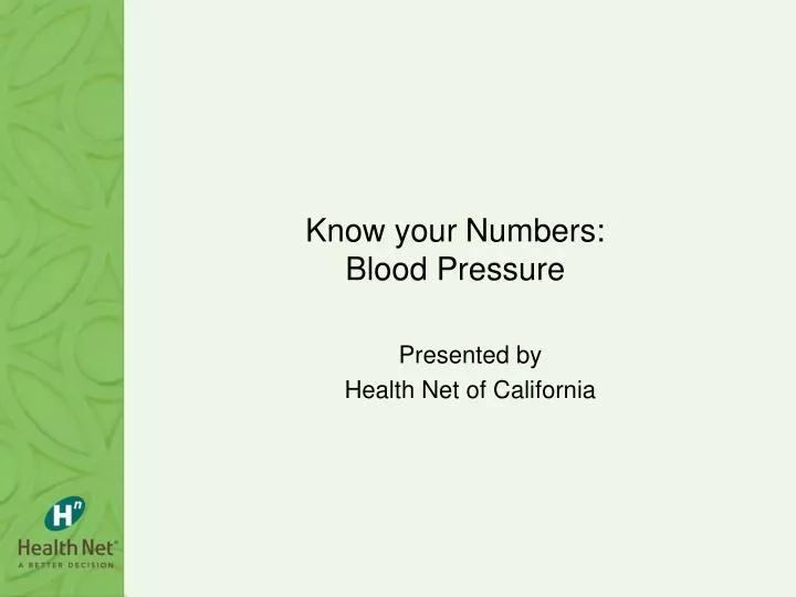 know your numbers blood pressure