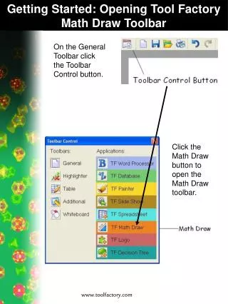 Getting Started: Opening Tool Factory Math Draw Toolbar