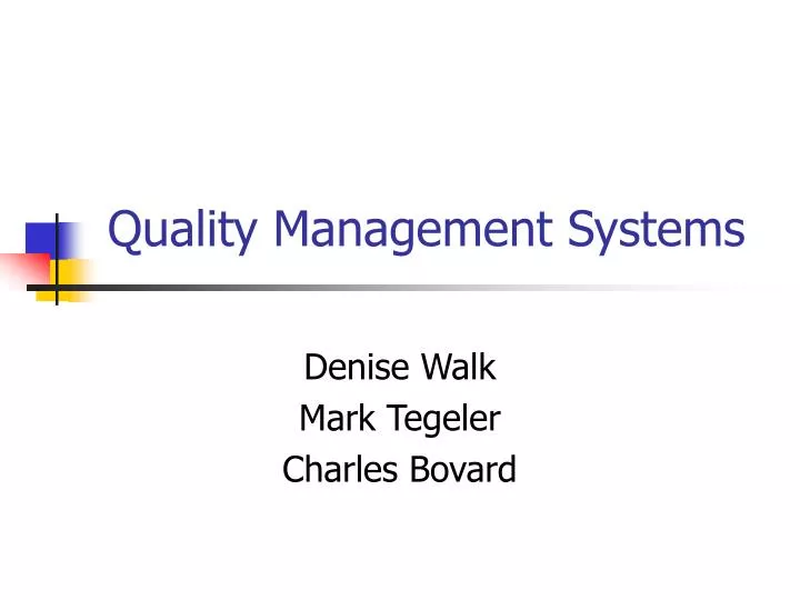 quality management systems