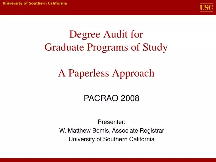 degree audit for graduate programs of study a paperless approach