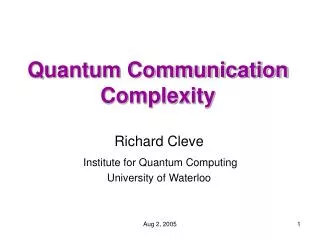 Quantum Communication Complexity