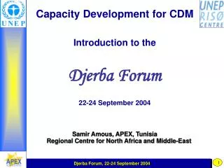 Capacity Development for CDM Introduction to the Djerba Forum 22-24 September 2004