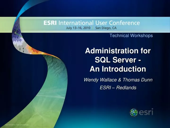 administration for sql server an introduction