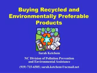 Buying Recycled and Environmentally Preferable Products