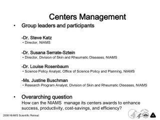 Centers Management