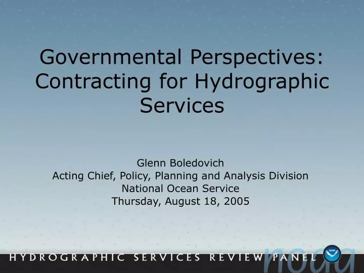 governmental perspectives contracting for hydrographic services