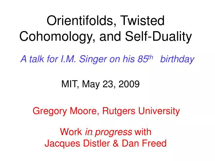orientifolds twisted cohomology and self duality