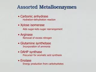 Assorted Metalloenzymes
